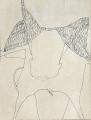 Ördögbőr vázlat, 1998-01 kl, tus, papír, 26,5x20 cm